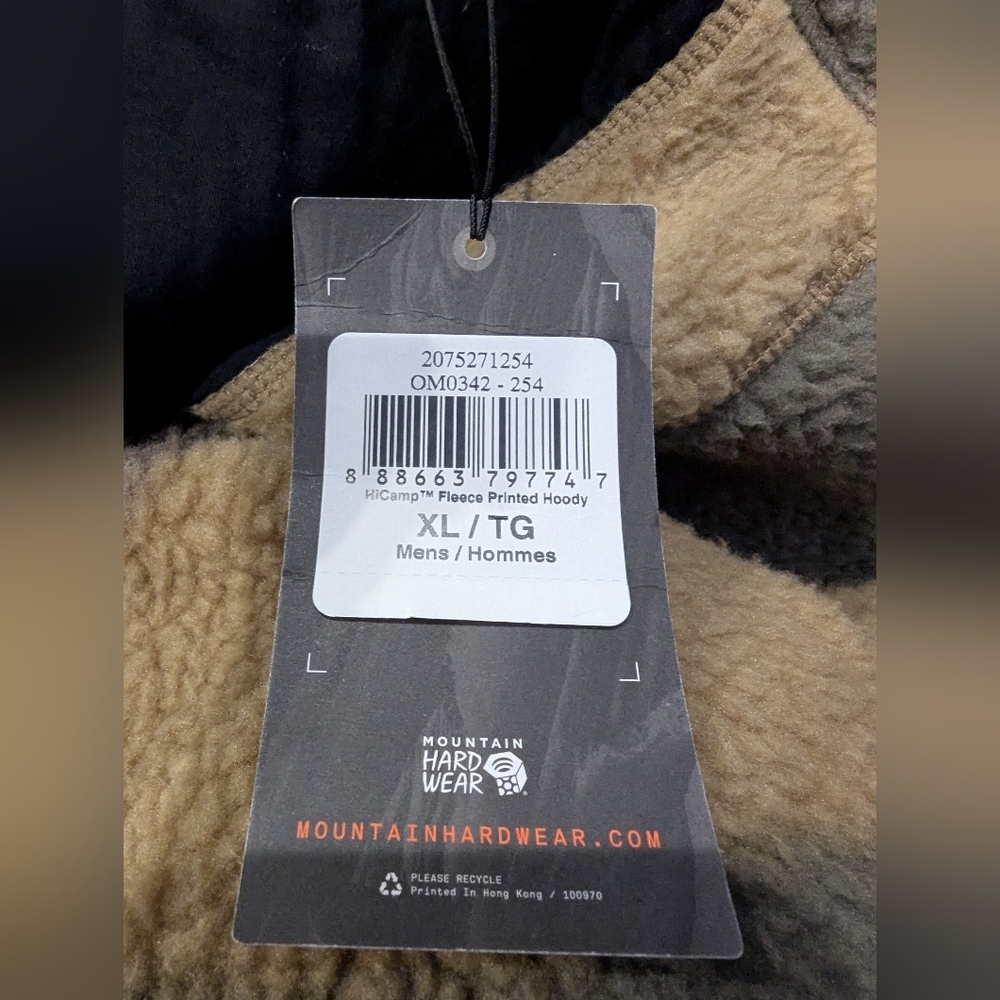 Mountain Hardware Men's HiCamp Fleece Printed Hoody  Size XL New! - Picture 11 of 13